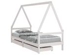 Syfax™ Giroletto Bambini Con Cassetti Bianco 80X200Cm Massello Di Pino