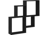 Syfax™ Scaffale Da Parete Rovere Nero 80 X 15 X 78,5 Cm
