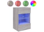 Syfax™ Mobile Tv A Parete Con Luci Led Grigio Sonoma 40X30X60,5 Cm