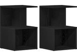Syfax™ Armadio Da Notte 2 Pcs Rovere Nero 35 X 35 X 55 Cm