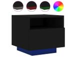 Syfax™ Comodino Con Luci Led Nero 40X39X37 Cm