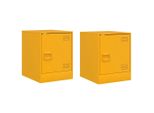 Syfax™ Comodini 2 Pz Giallo Senape 34,5X39X44 Cm In Acciaio