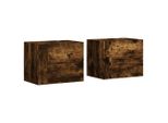 Syfax™ Comodini A Muro 2 Pz Rovere Fumo 45X30X35 Cm