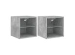 Syfax™ Mobili Tv A Parete Con Luci Led 2Pz Grigio Cemento 30X28,5X30Cm