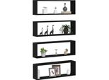 Syfax™ Scaffali Da Parete 4 Pcs Rovere Nero 80 X 15 X 26 Cm