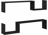 Syfax™ Scaffale Da Parete 2 Pcs Rovere Nero 100 X 15 X 20 Cm