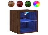 Syfax™ Mobile Tv A Parete Con Luci Led Rovere Marrone 30X28,5X30 Cm