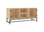 Syfax™ Mobile Porta Tv Con Ante In Vetro Rovere Sonoma 102X37X50 Cm
