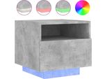 Syfax™ Comodino Con Luci Led Grigio Cemento 40X39X37 Cm
