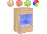 Syfax™ Mobile Tv A Parete Con Luci Led Rovere Sonoma 40X30X60,5 Cm