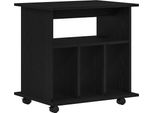 Syfax™ Mobile Con Ruote Rovere Nero 60 X 45 X 55 Cm Legno Multistrato
