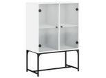Syfax™ Mobile Con Ante In Vetro Bianco 69X37X100 Cm