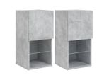 Syfax™ Mobili Tv Con Luci Led 2Pz Grigio Cemento 30,5X30X60 Cm