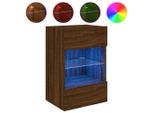 Syfax™ Mobile Tv A Parete Con Luci Led Rovere Marrone 40X30X60,5 Cm