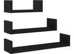 Syfax™ Mensole Parete 3Pz Rovere Nero In Legno Multistrato