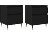 Syfax™ Armadio Da Notte Con Cassetto 2 Pcs Rovere Nero 40 X 35 X 50 Cm