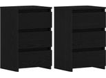 Syfax™ Armadio Da Notte 2 Pcs Rovere Nero 40 X 35 X 62,5 Cm