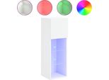 Syfax™ Mobile Tv Con Luci Led Bianco 30,5X30X90 Cm