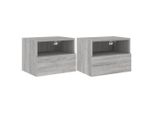 Syfax™ Mobili Tv Muro 2Pz Grigio Sonoma 40X30X30 Cm Legno Multistrato