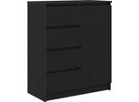 Syfax™ Credenza Con Cassetti Rovere Nero 71X35X84 Cm Legno Multistrato