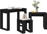 Syfax™ Tavoli Da Annidamento 3 Pcs Rovere Nero Legno Multistrato