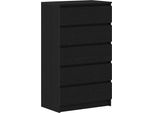 Syfax™ Cassettiera Rovere Nero 60X36X103 Cm In Legno Multistrato