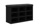 Syfax™ Panca Porta Scarpe Nera 82X32X50 Cm In Legno Multistrato