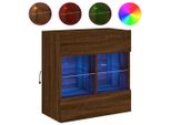 Syfax™ Mobile Tv A Parete Con Luci Led Rovere Marrone 58,5X30X60,5 Cm