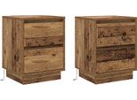 Syfax™ Armadio Da Notte 2 Pcs Legno Vecchio 39 X 34,5 X 50 Cm