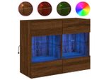 Syfax™ Mobile Tv A Parete Con Luci Led Rovere Marrone 78,5X30X60,5 Cm