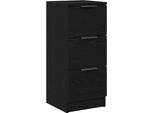 Syfax™ Credenza Rovere Nero 30 X 30 X 70 Cm Legno Multistrato