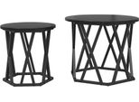 Syfax™ Tavolo Laterale 2 Pcs Rovere Nero