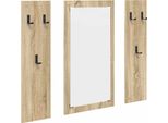 Syfax™ Appendiabiti A Muro Con Specchio Rovere Sonoma 96 X 1,5 X 90 Cm