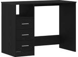 Syfax™ Scrivania Cassetti Rovere Nero 102X50X76 Cm Legno Multistrato