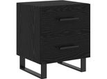 Syfax™ Armadio Da Notte Con Cassetto Rovere Nero 40 X 35 X 47,5 Cm