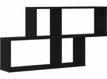 Syfax™ Scaffale Da Parete Con Lo Scaffale Rovere Nero 76 X 15 X 53 Cm