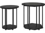 Syfax™ Set Tavolini Con Lo Scaffale 2 Pcs Rovere Nero