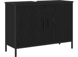 Syfax™ Armadio Per Lavabo Da Bagno Rovere Nero 80 X 30 X 60 Cm