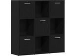 Syfax™ Libreria Rovere Nero 90X28X90 Cm In Legno Multistrato