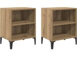 Syfax™ Armadio Da Notte 2 Pcs Rovere Artigianale 40 X 30 X 50 Cm