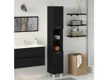 Syfax™ Mobile Da Bagno Rovere Nero 30 X 30 X 179 Cm Legno Multistrato