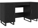 Syfax™ Scrivania Rovere Nero 140 X 50 X 75 Cm Legno Multistrato