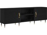 Syfax™ Mobile Tv Rovere Nero 150 X 30 X 50 Cm Legno Multistrato