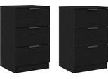 Syfax™ Armadio Da Notte Con Cassetto 2 Pcs Rovere Nero 40 X 65 X 65 Cm