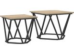 Syfax™ Set Tavolini 2 Pcs Rovere Sonoma Legno Ingegnerizzato E Acciaio