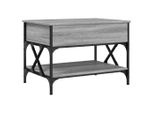 Syfax™ Tavolino Salotto Grigio Sonoma 70X50X50 Cm Multistrato Metallo