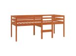 Syfax™ Letto A Soppalco Marrone Cera 75X190 Cm Legno Massello Di Pino