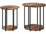 Syfax™ Set Tavolini Con Lo Scaffale 2 Pcs Marrone