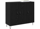 Syfax™ Credenza Rovere Nero 90 X 32,5 X 80 Cm Legno Multistrato