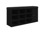 Syfax™ Panca Porta Scarpe Nera 102X32X50 Cm In Legno Multistrato